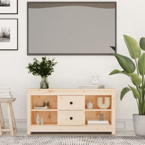 TV Cabinet Natural pine Solid pine wood Medium TV Cabin...