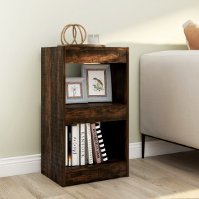 Book Cabinet Smoked Oak Engineered Wood Medium Book Cab...