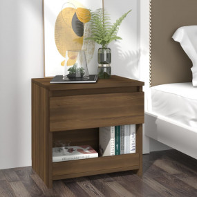 Bedside Cabinet Brown oak Engineered wood 15.7x11.8x15....