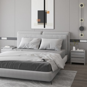 Bedside Cabinet Set of 2 Grey sonoma Engineered wood