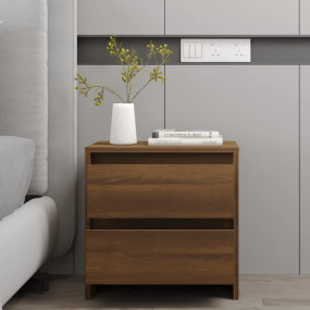 Brown Oak Bedside Cabinet Engineered wood Compact Bedsi...