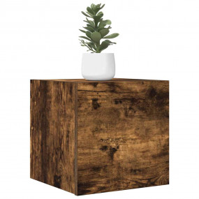 Wall Mounted TV Cabinet Smoked oak Engineered wood Medi...