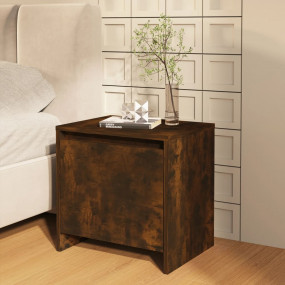 Bedside Cabinet Smoked oak Engineered wood Standard