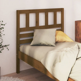 Bed Headboard Honey Brown Solid Pine Wood 31.9 x 1.6 x ...