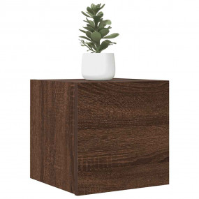 Wall Mounted TV Cabinet Brown Oak Engineered Wood Compa...