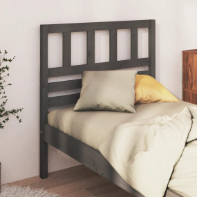 Bed Headboard Grey Solid Pine Wood Durable Bed Headboar...