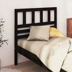Bed Headboard Black Solid pine wood Medium Durable