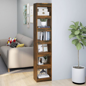 Book Cabinet Smoked Oak Engineered Wood 15.7x11.8x78.0 ...