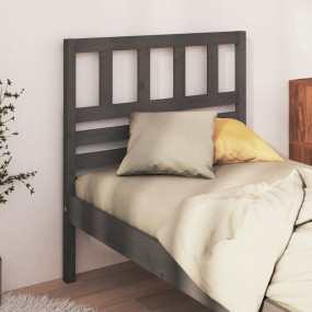 Bed Headboard Grey Solid pine wood 41.7 x 1.6 x 39.4 in