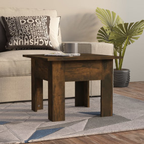 Coffee Table Smoked Oak Engineered Wood 21.7x21.7x16.5 ...