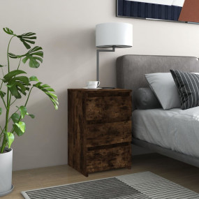 Bed Cabinet Smoked Oak Engineered Wood 15.7x13.8x24.6 i...