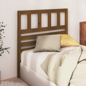 Bed Headboard Honey brown Solid pine wood 41.7 x 1.6 x ...