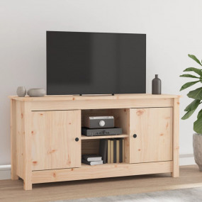 TV Cabinet Pine Solid Pine Wood Medium TV Cabinet Recta...