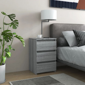 Bed Cabinet Set of 2 Grey Sonoma Engineered wood Medium