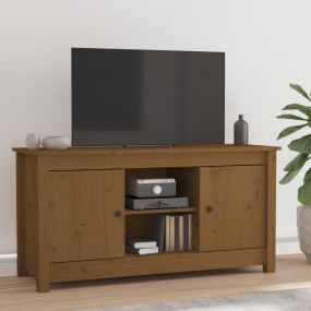 TV Cabinet Honey brown Solid pine wood Medium TV Cabine...