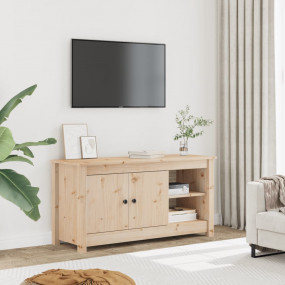 TV Cabinet Natural Pine Solid Pine Wood Medium TV Cabin...
