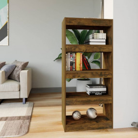 Book Cabinet Smoked Oak Engineered Wood Standard Book C...