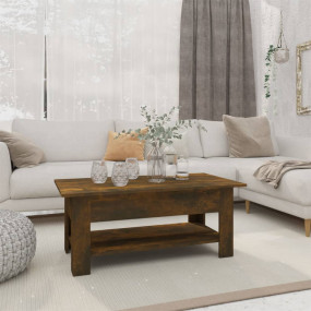 Coffee Table Smoked Oak Engineered Wood 40.2 x 21.7 x 1...