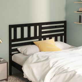 Bed Headboard Black Solid pine wood 57.5 in x 1.6 in x ...