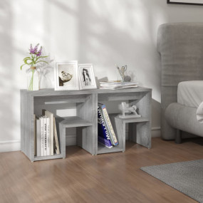Bed Cabinet Set of 2 Grey sonoma Engineered wood Medium