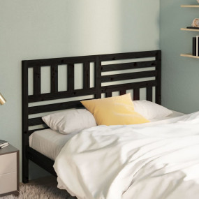Bed Headboard Black Solid Pine Wood Large Durable Bed H...