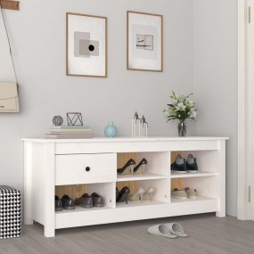 Shoe Cabinet White Solid pine wood Medium Shoe Cabinet