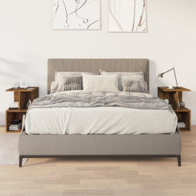 Bedside Cabinet Set of 2 Smoked oak Engineered wood