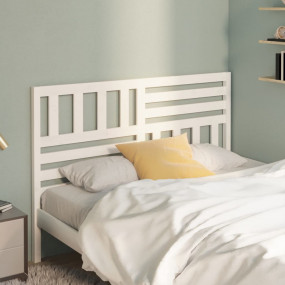 Bed Headboard White Solid pine wood 65.4 x 1.6 x 39.4 i...