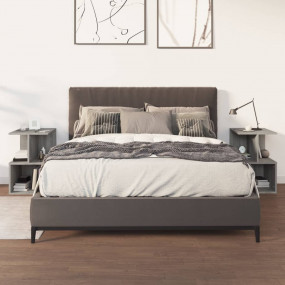 Bedside Cabinet Set of 2 Grey Sonoma Engineered Wood
