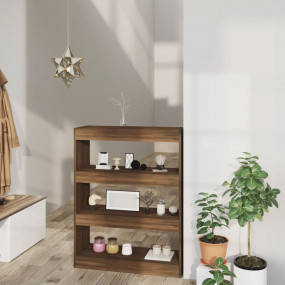 Book Cabinet Brown Oak Engineered Wood Medium Book Cabi...