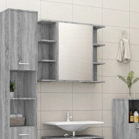 Mirror Cabinet Grey Sonoma Engineered wood Medium Mirro...