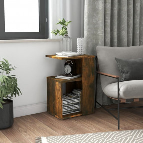 Side Table Smoked Oak Engineered wood Small Side Table ...