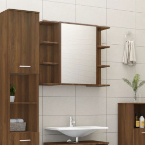 Mirror Cabinet Brown oak Engineered wood, acrylic Mediu...