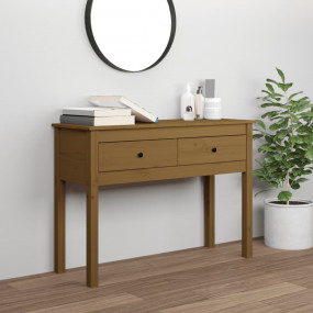 Console Table Honey Brown Solid pine wood Medium Consol...