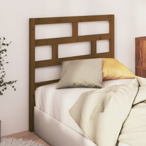 Bed Headboard Honey brown Solid pine wood 31.9 x 1.6 x ...