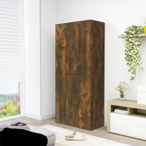 Shoe Cabinet Smoked Oak Engineered Wood Tall Storage