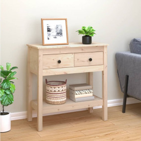 Console Table Natural Wood Solid pine wood (untreated) ...