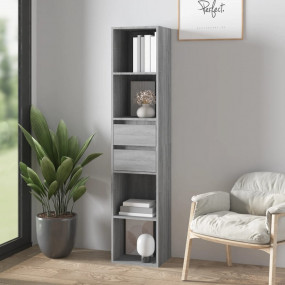 Book Cabinet Grey Sonoma Engineered Wood Tall Book Cabi...