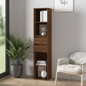 Book Cabinet Brown Oak Engineered Wood Tall Book Cabine...