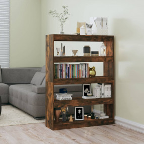 Book Cabinet Smoked Oak Engineered Wood 39.4x11.8x53.1 ...