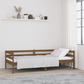 Day Bed Honey brown Solid pine wood 35.4x74.8 in