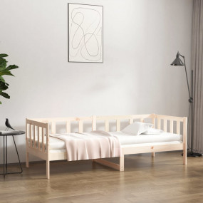 Day Bed Natural Wood Solid Pine Wood 35.4x74.8 in