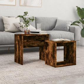 Nesting Coffee Table Smoked Oak Engineered Wood Compact...