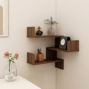 Wall Corner Shelf Brown oak Engineered wood Medium Wall...