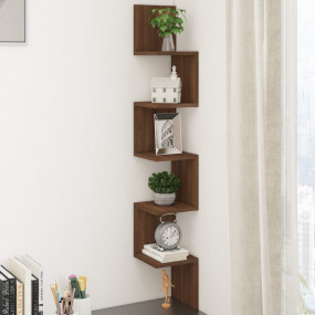 Wall Corner Shelf Brown oak Engineered wood 7.9x7.9x50....