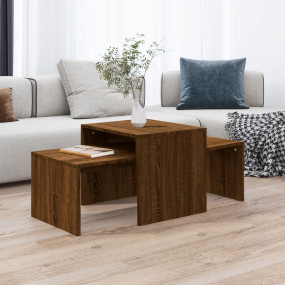 Coffee Table Brown oak Engineered wood Expandable Coffe...
