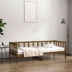 Day Bed Honey Brown Solid pine wood 31.5x79.0 in