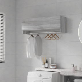 Wardrobe Grey sonoma Engineered wood Compact Wardrobe