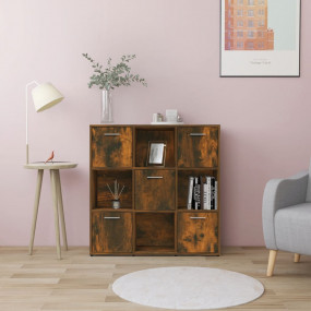 Book Cabinet Smoked Oak Engineered Wood 35.4 in x 11.8 ...