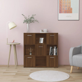 Book Cabinet Brown Oak Engineered Wood Medium Book Cabi...